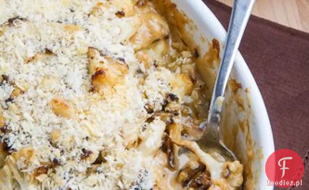 Pieczony kalafior i starzony Biały Cheddar Gratin
