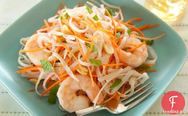Sałatka ze świeżych krewetek i marchwi z szybkim sosem do sałatek tajskich