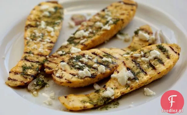 Grillowany Żółty Squash Ze Świeżym Koperkiem Vinaigrette I Fetą