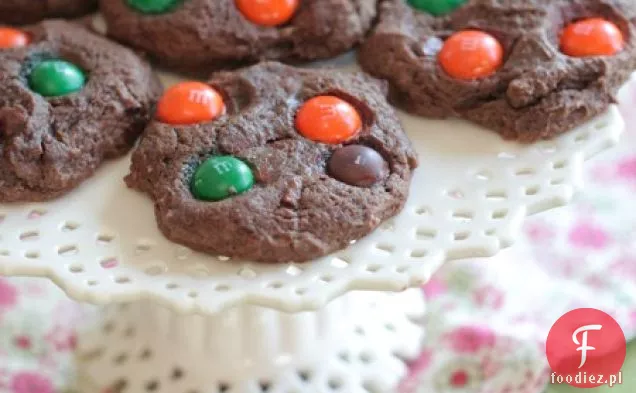 Chocolate Pumpkin Spice M and M Cookies