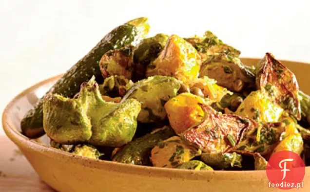 Pieczone letnie Squashes z Kaparem Gremolata