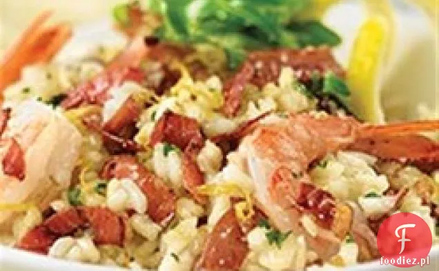 Cytrynowe Risotto z Margherita ® Prosciutto i krewetkami