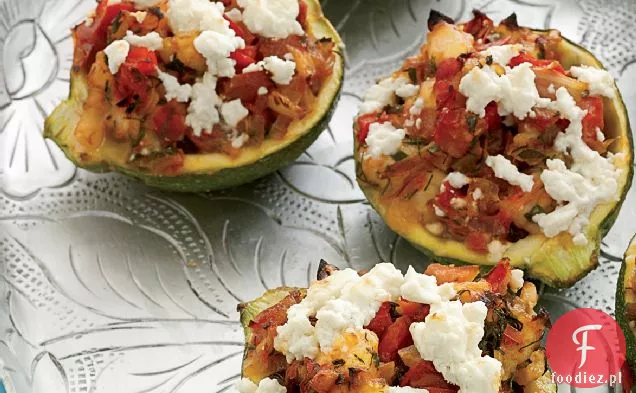 Cukinia faszerowana krewetkami i fetą