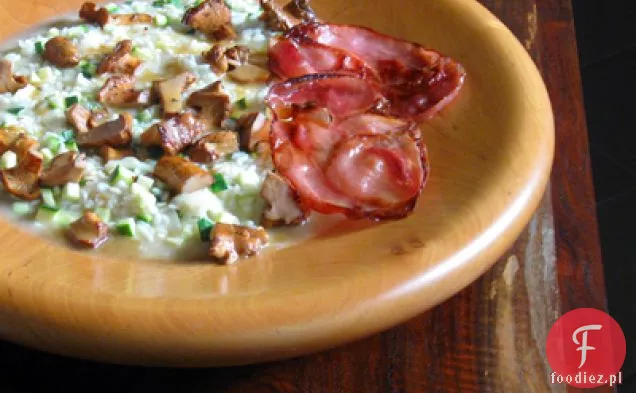 Risotto kurkowe z cukinią i smażoną Prosciutto
