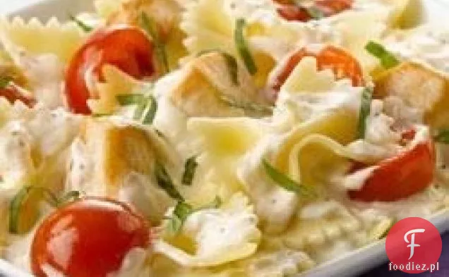 Kremowy Makaron Z Kurczakiem-Bruschetta