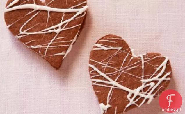 Czekoladowe ciasteczka kanapkowe wypełnione białym Ganache