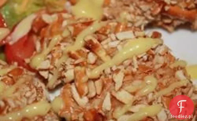 Kurczak miodowo-musztardowy z skórką precla