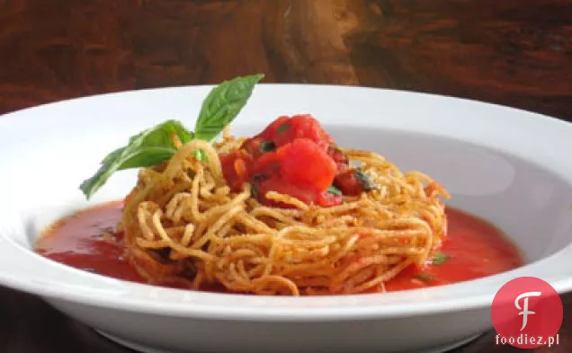 Smażone Spaghetti z pieczonym sosem pomidorowym