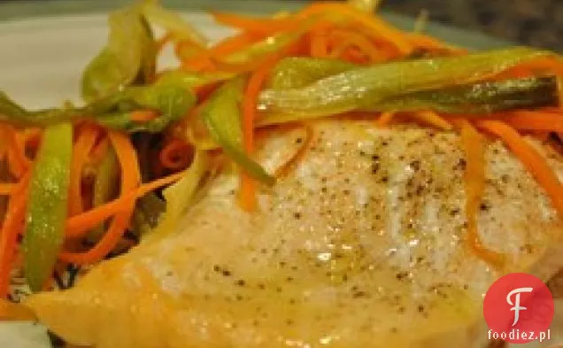 Łosoś z karmelizowanymi porami