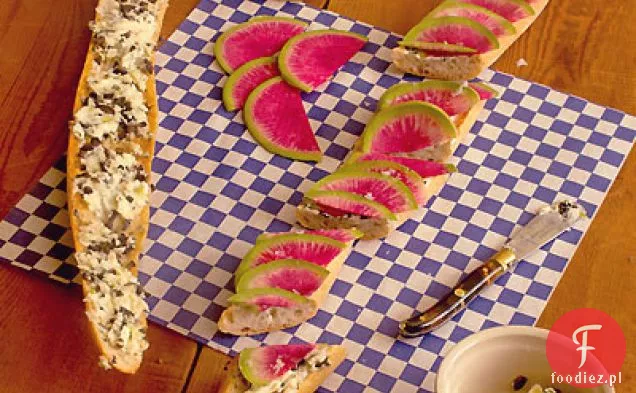 Rzodkiewka i Herbed Olive-Butter Crostini