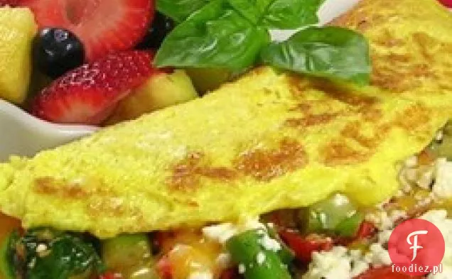 Omlet Grecki ze szparagami i serem Feta