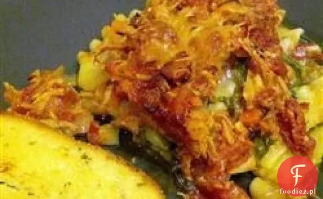 Świeży szpinak i suszone na słońcu pomidory lasagne