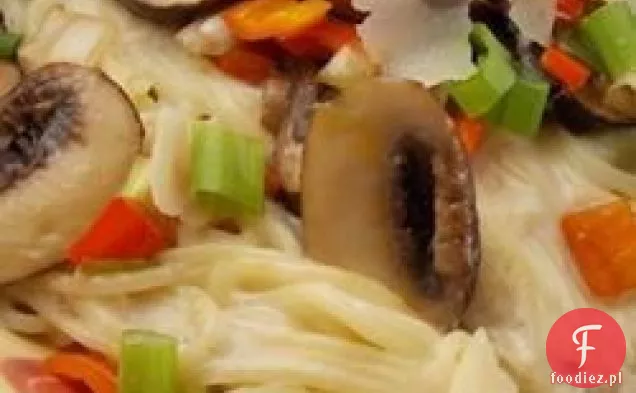 Pieczarki Czosnek Anioł Włosy Makaron