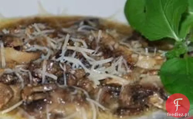 Pieczarki smażone na patelni z serem Ricotta