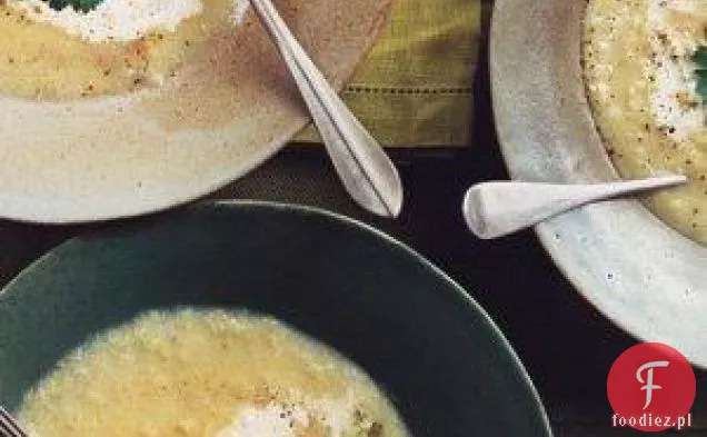 Joan Munson ' s Sweet White Corn Soup with Poblano Puree Recipe