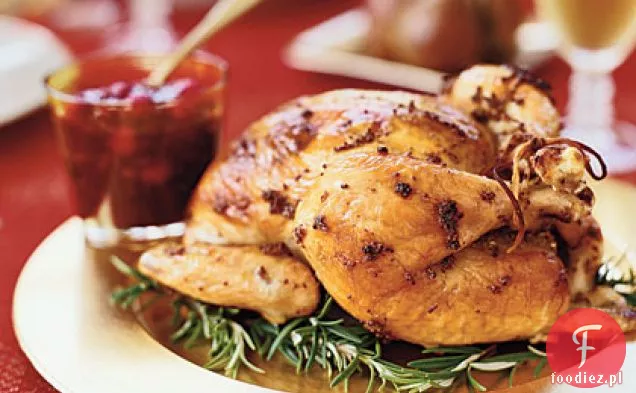 Rozmaryn Czosnek Pieczony Kurczak Z Orzechami Pekan Żurawinowy Chutney