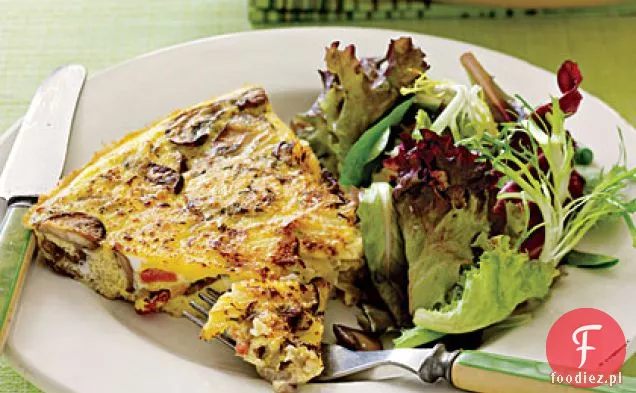 Frittata z pieczarkami i boczkiem