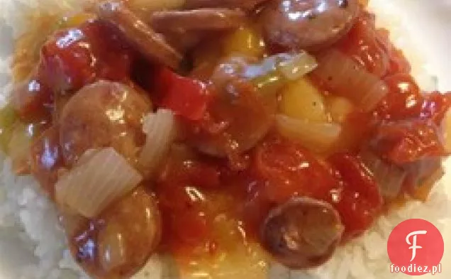 Kiełbasa po hawajsku i ryż
