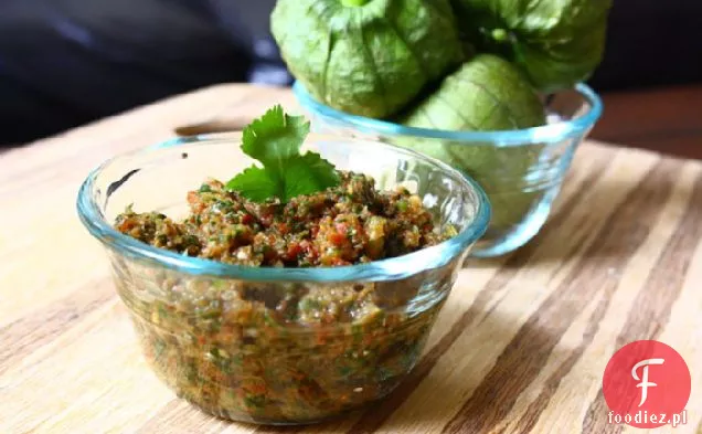 Pieczona Salsa Pomidorowa Ze Świeżą Kolendrą I Pomidorami