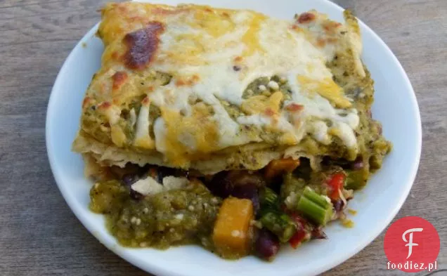 Pieczone Warzywa I Czarna Fasola Enchiladas Verdes