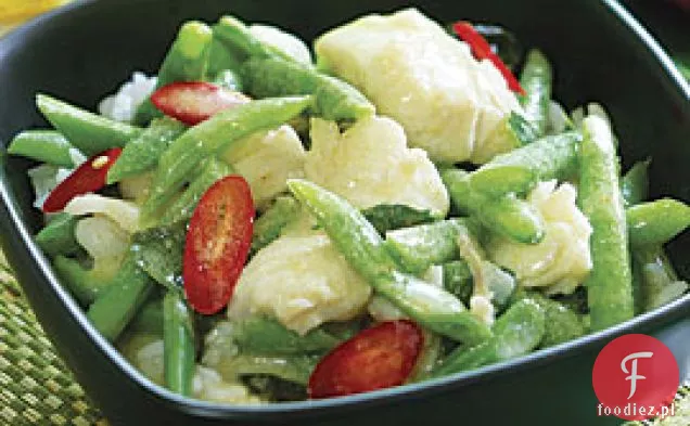 Zielone Curry Z Dorszem I Zieloną Fasolką