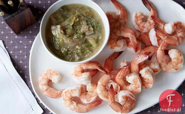 Koktajl krewetkowy z sosem Tomatillo-chrzanowym