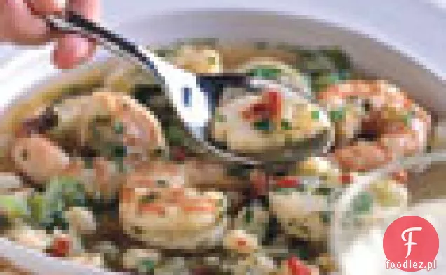 Krewetki i przegrzebki Posole