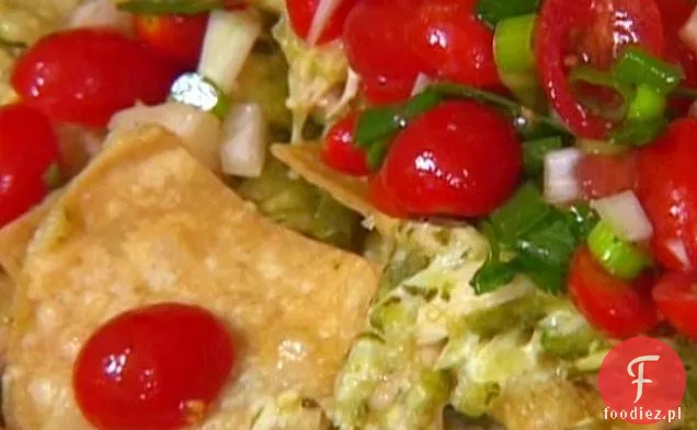 Pieczone Nachos Z Kurczaka Z Zielonym Sosem Chili-Ser