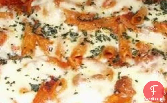 Pieczone Penne z włoską kiełbasą