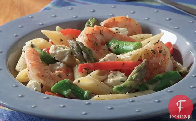 Szparagi i krewetki z makaronem Penne