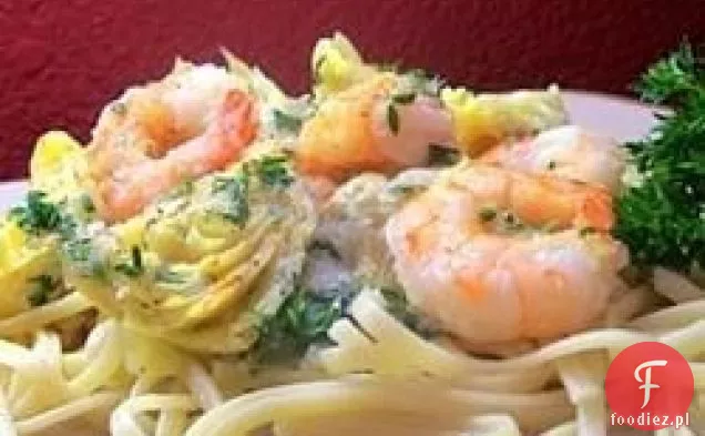 Krewetki i karczochy Linguine