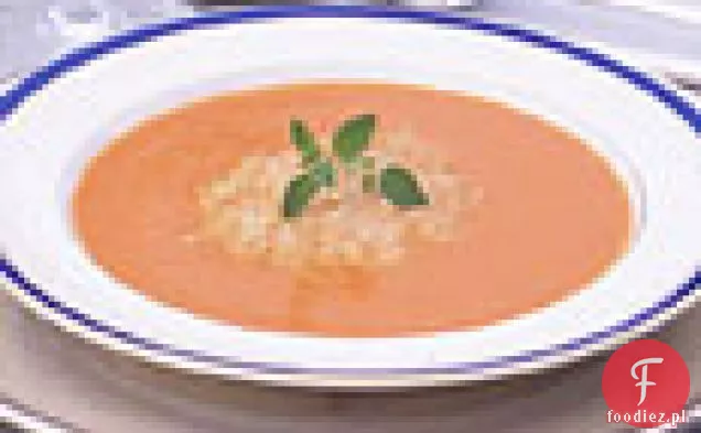 Zupa pieczona-pomidorowa z waflami Parmezanowymi