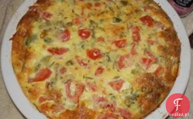 Quiche z kapustą, pomidorem i porem