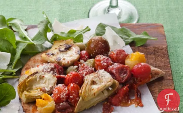Pieczone pomidory i karczochy Flatbread Pizza