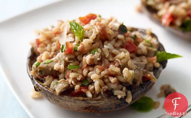 Grillowane faszerowane pieczarki Portobello dla dwojga