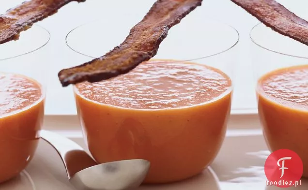 Zupa pomidorowa dymna z Klonowo-kandyzowanym boczkiem