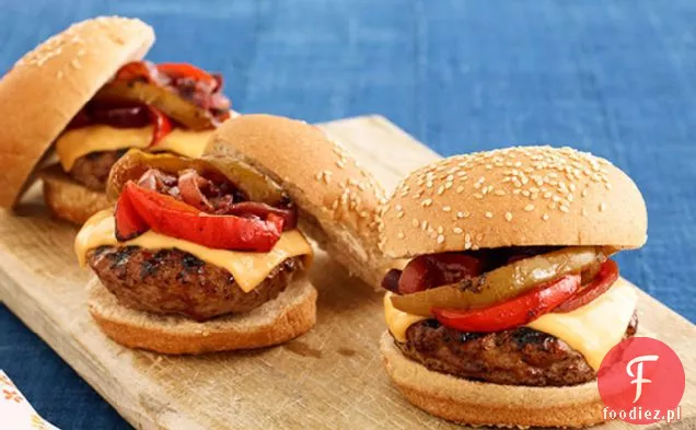 Grillowany stek z grilla hamburgery