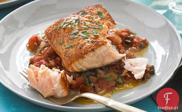 Pan-Seared Salmon Puttanesca