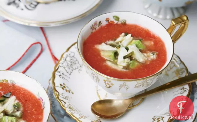 Pikantne pomidorowo-Arbuzowe Gazpacho z krabem