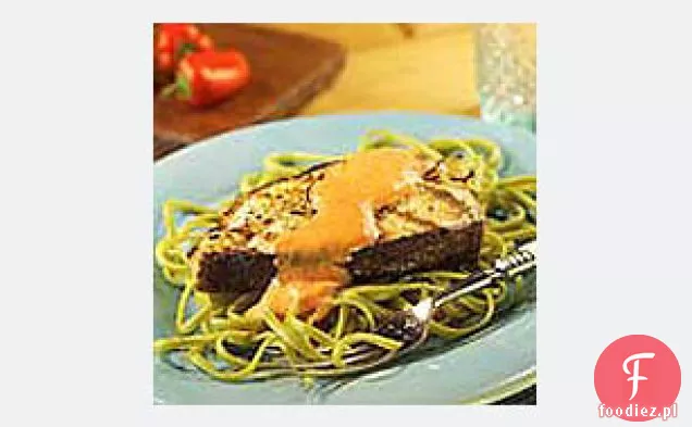 Grillowana Ryba Na Linguine Z Pieczonym Sosem Pieprzowym