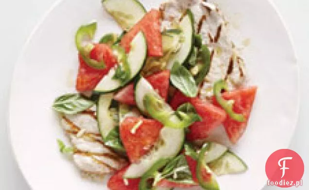 Grillowane kotlety wieprzowe z Arbuzowo-ogórkową sałatką