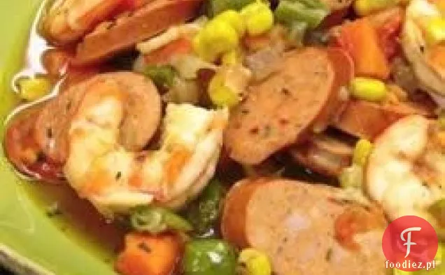 Gulasz nowoorleański z wędzoną kiełbasą z kurczaka Andouille