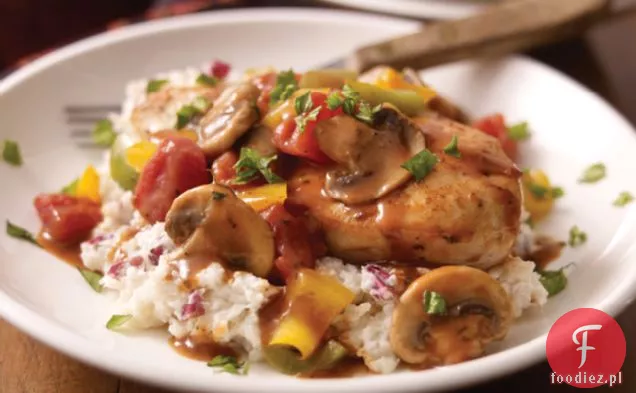 Kurczak Cacciatore z kremowymi puree ziemniaczanym
