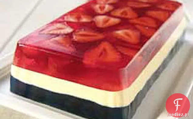 Czerwona, biała i niebieska galaretka