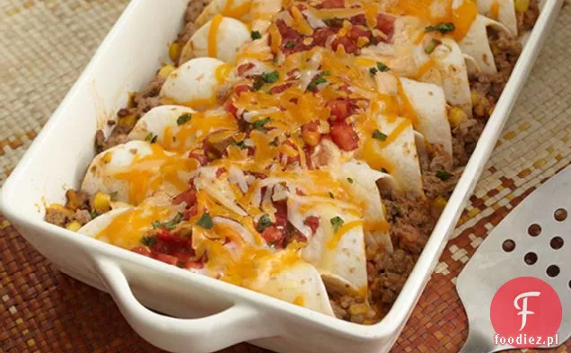 Chipotle Cheddar-Wołowina Enchiladas