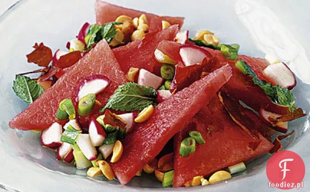 Sałatka arbuzowa z miętą i chrupiącą Prosciutto