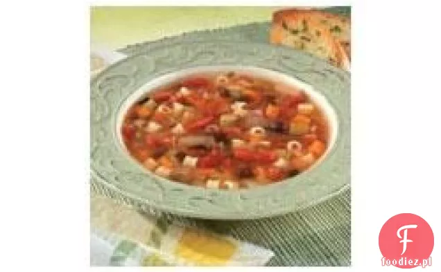 Zupa z fasoli, makaronu i pieczonej papryki