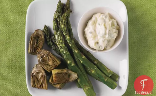 Pieczone szparagi i karczochy z cytrynowo-oregano Aioli