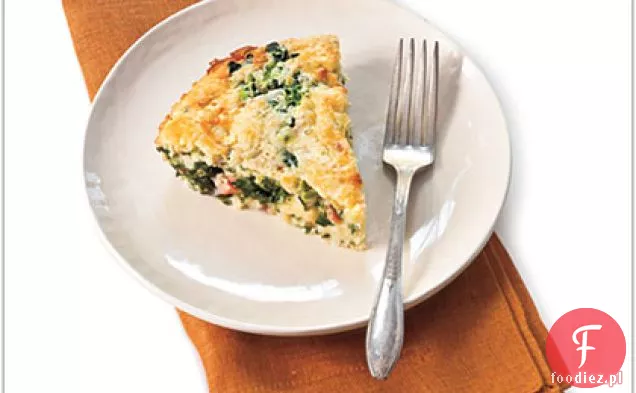 Pikantny Quiche z szynką i zielenią