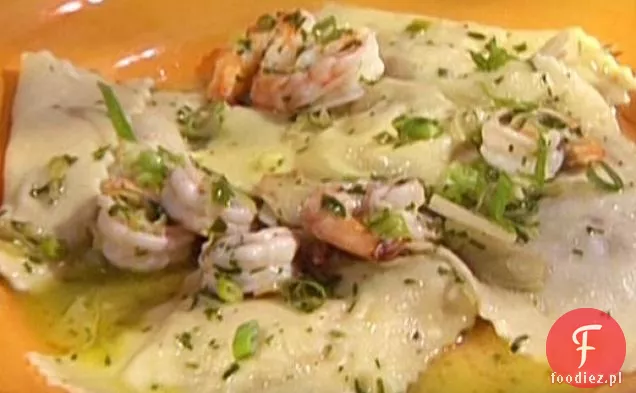 Ravioli z ziemniaków, pora i boczku